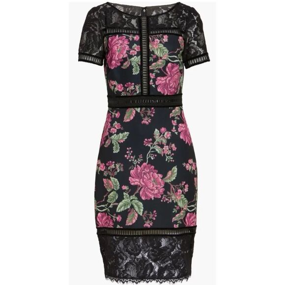 TADASHI SHOJI Floral Neoprene & Lace Sheath Dress NWT IN STORES $388 💖💖 - Picture 5 of 5